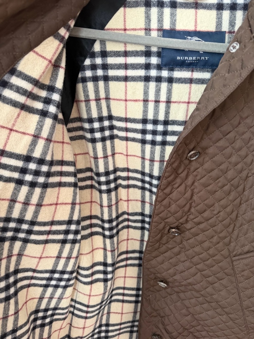 Burberry Quilted Dark Brown Lightweight Shirt Jacket USA small/ medium - Picture 3 of 11